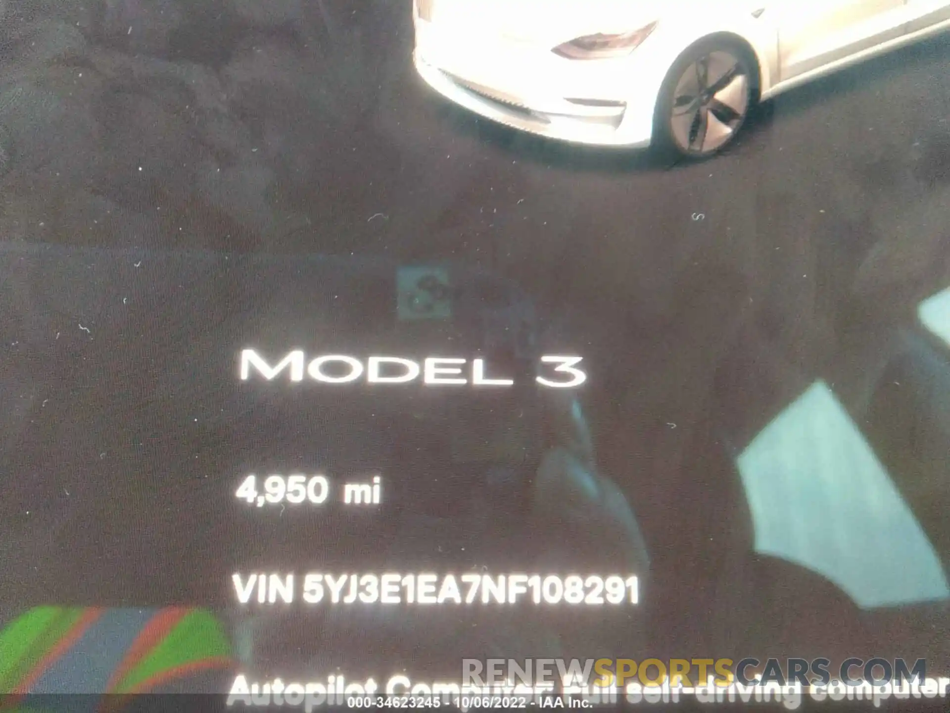 7 Photograph of a damaged car 5YJ3E1EA7NF108291 TESLA MODEL 3 2022