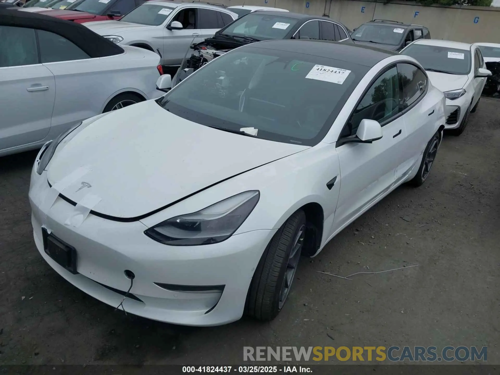 2 Photograph of a damaged car 5YJ3E1EA7NF108758 TESLA MODEL 3 2022