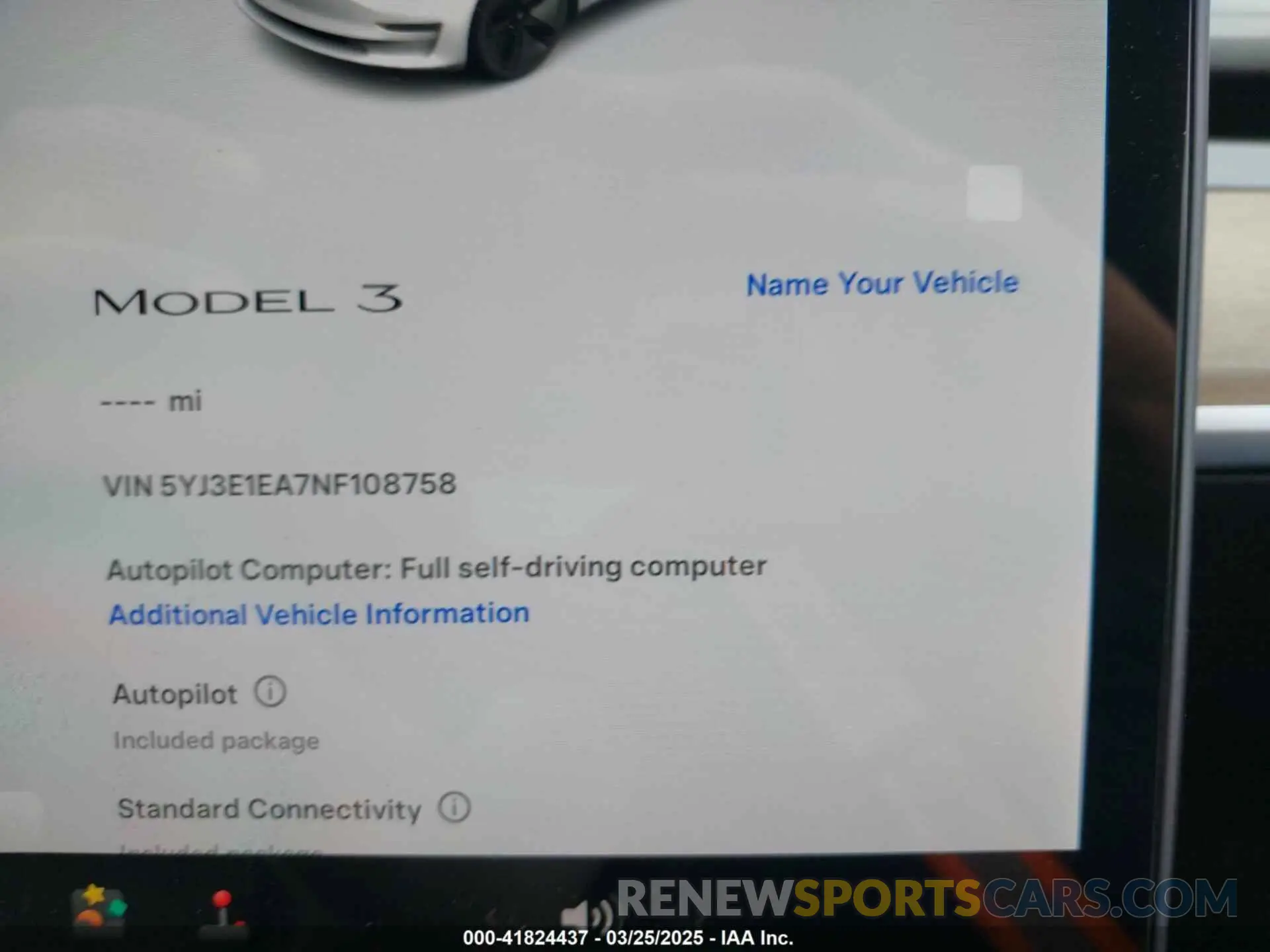 7 Photograph of a damaged car 5YJ3E1EA7NF108758 TESLA MODEL 3 2022