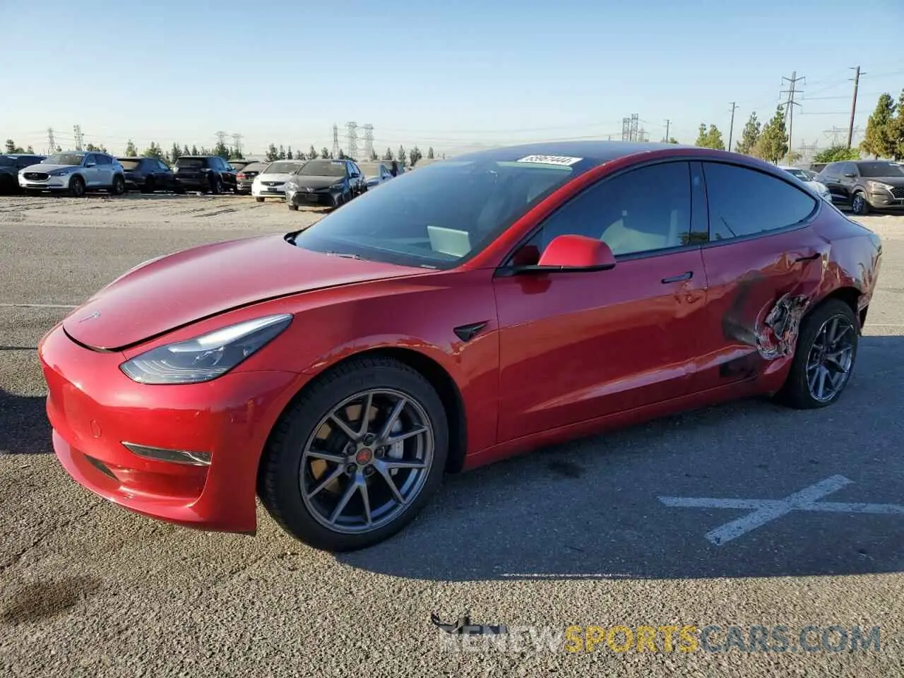 1 Photograph of a damaged car 5YJ3E1EA7NF132574 TESLA MODEL 3 2022