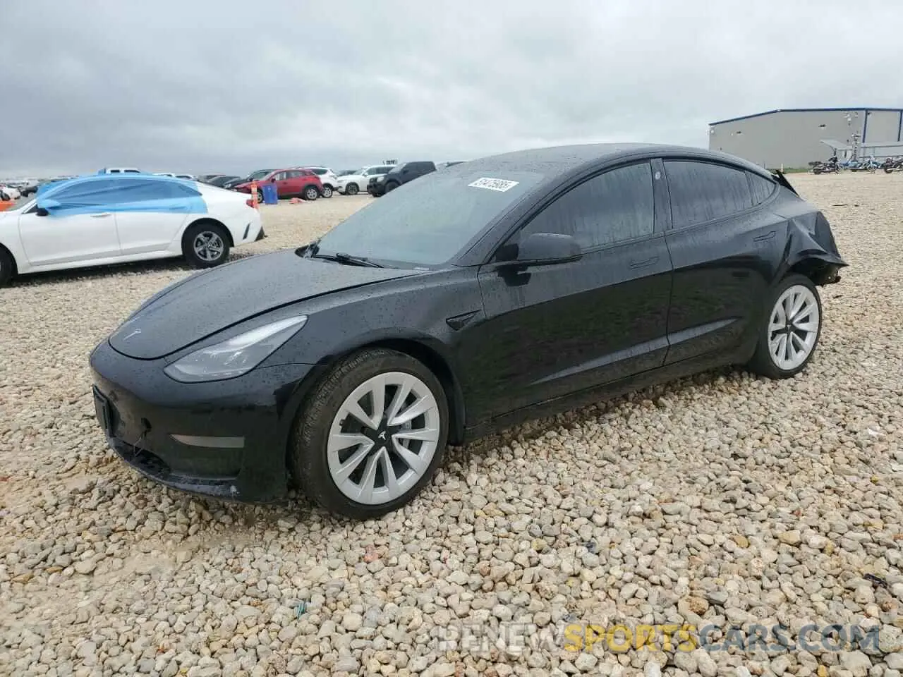 1 Photograph of a damaged car 5YJ3E1EA7NF185677 TESLA MODEL 3 2022