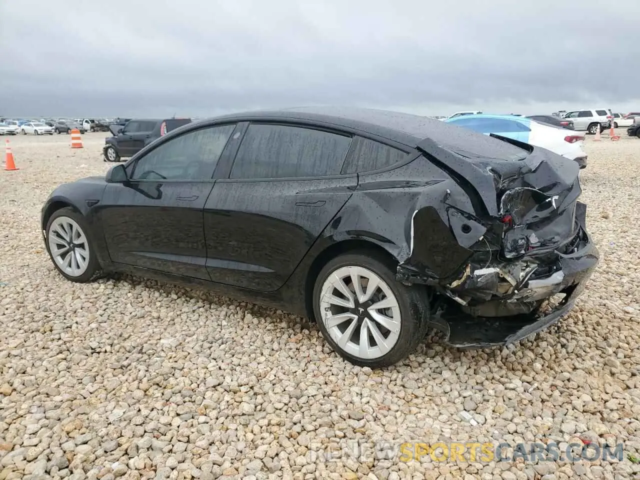 2 Photograph of a damaged car 5YJ3E1EA7NF185677 TESLA MODEL 3 2022