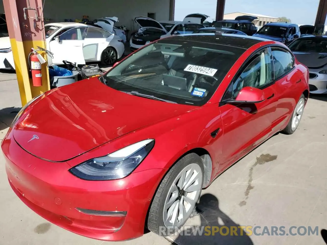1 Photograph of a damaged car 5YJ3E1EA7NF186831 TESLA MODEL 3 2022