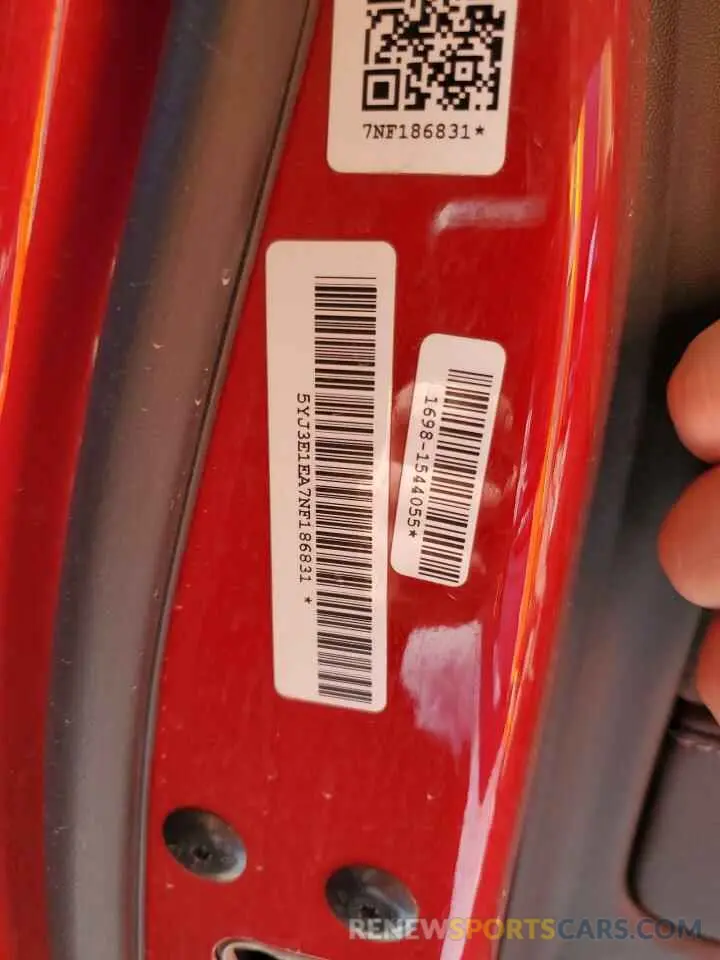 12 Photograph of a damaged car 5YJ3E1EA7NF186831 TESLA MODEL 3 2022