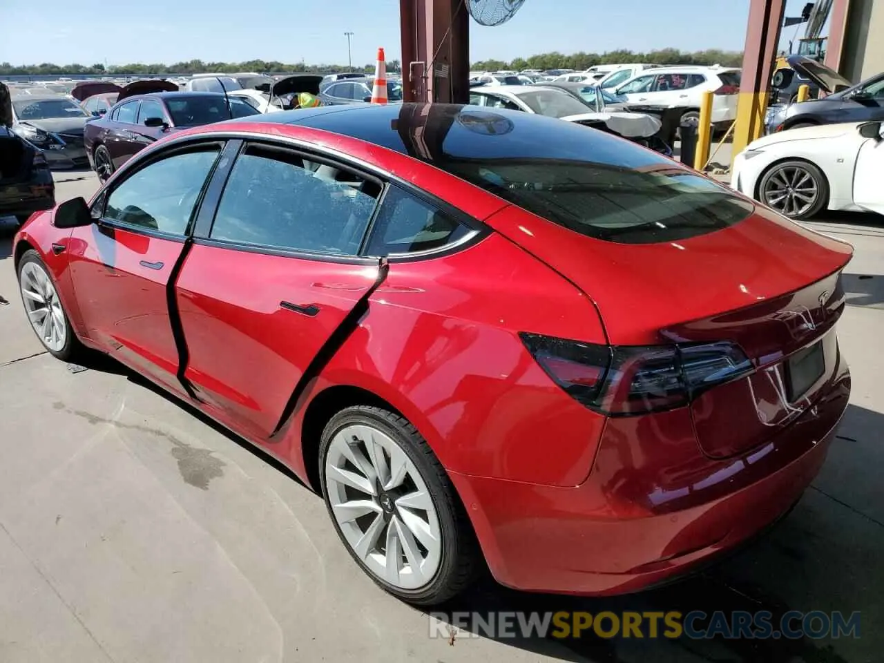 2 Photograph of a damaged car 5YJ3E1EA7NF186831 TESLA MODEL 3 2022