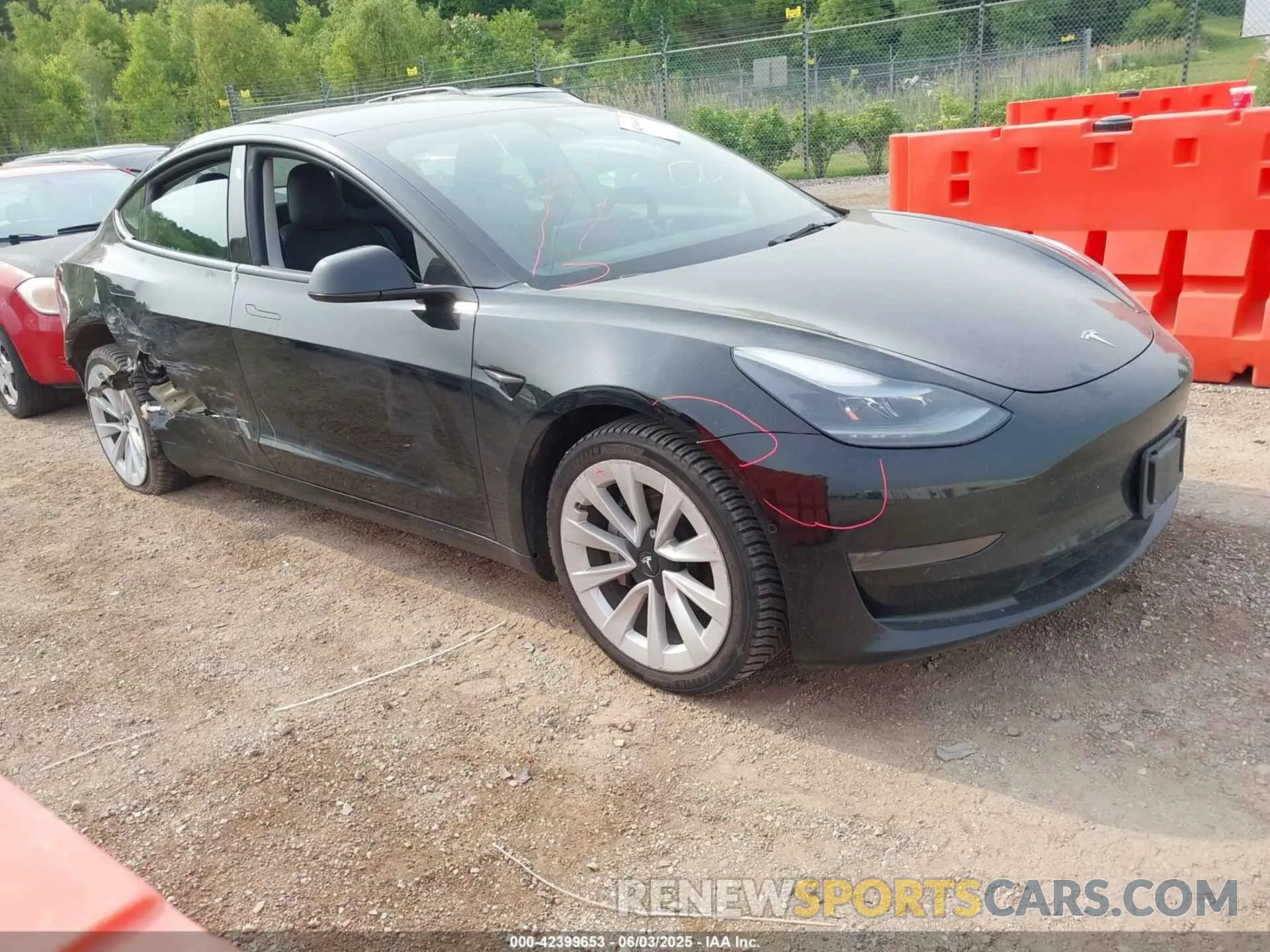1 Photograph of a damaged car 5YJ3E1EA7NF188627 TESLA MODEL 3 2022
