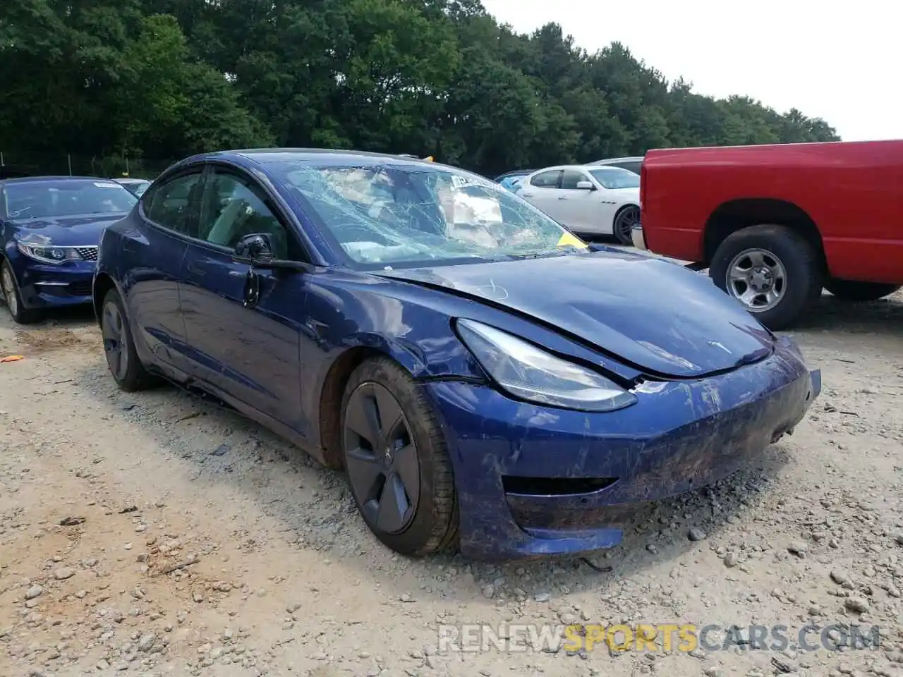 1 Photograph of a damaged car 5YJ3E1EA7NF189969 TESLA MODEL 3 2022