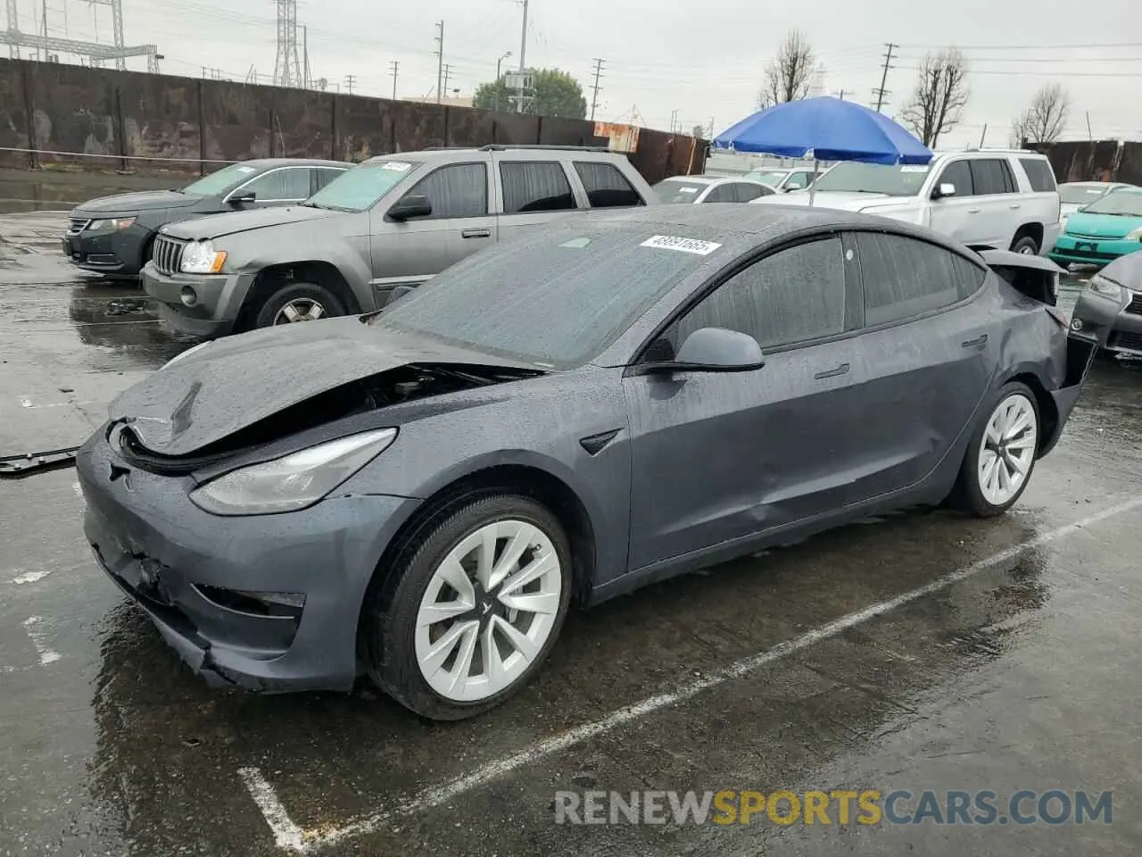 1 Photograph of a damaged car 5YJ3E1EA7NF209251 TESLA MODEL 3 2022