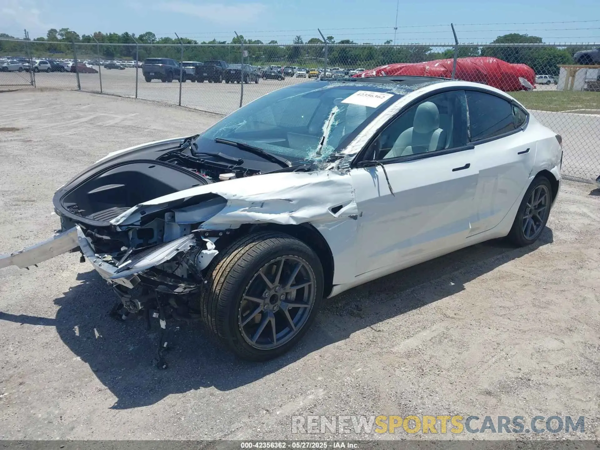 2 Photograph of a damaged car 5YJ3E1EA7NF253475 TESLA MODEL 3 2022