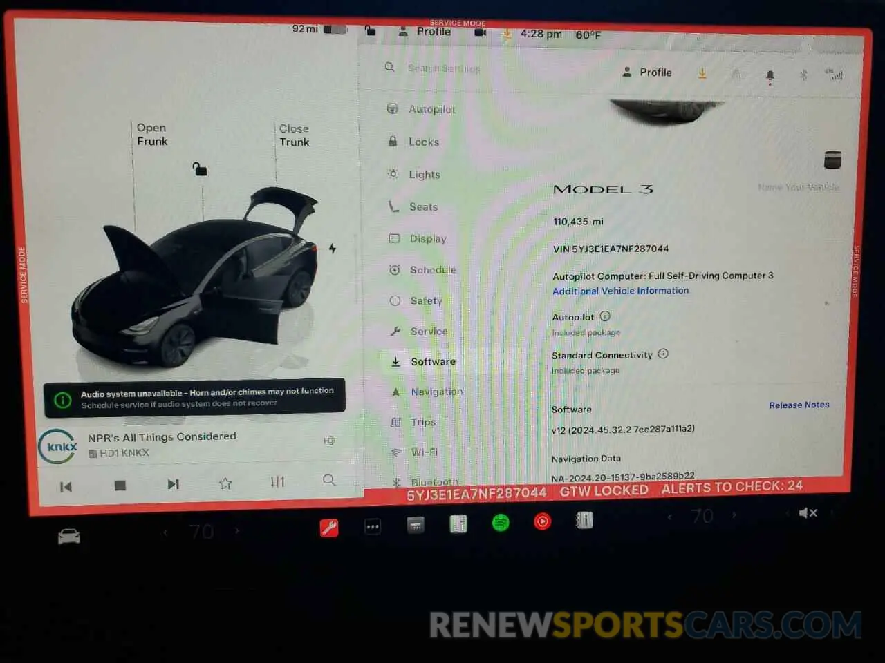 9 Photograph of a damaged car 5YJ3E1EA7NF287044 TESLA MODEL 3 2022