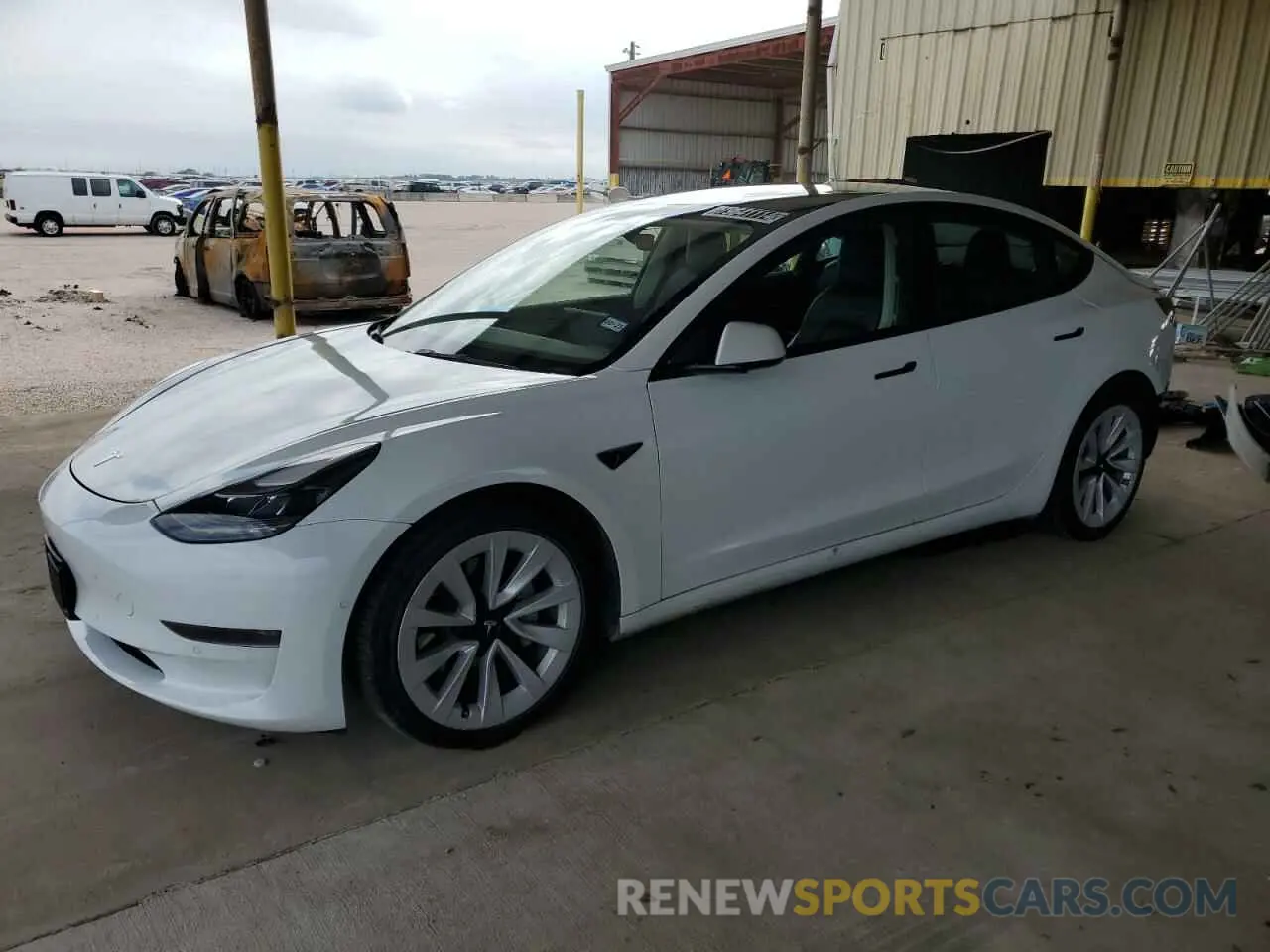1 Photograph of a damaged car 5YJ3E1EA7NF287786 TESLA MODEL 3 2022