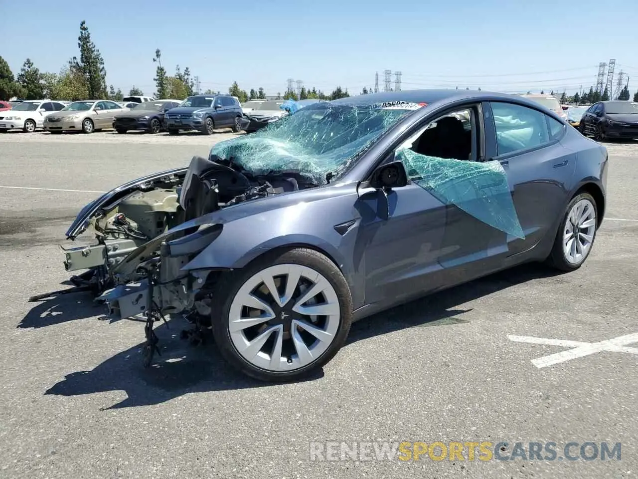 1 Photograph of a damaged car 5YJ3E1EA7NF294284 TESLA MODEL 3 2022