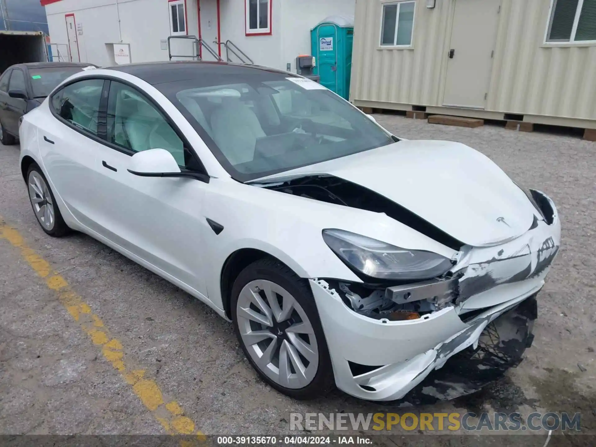 1 Photograph of a damaged car 5YJ3E1EA7NF303131 TESLA MODEL 3 2022