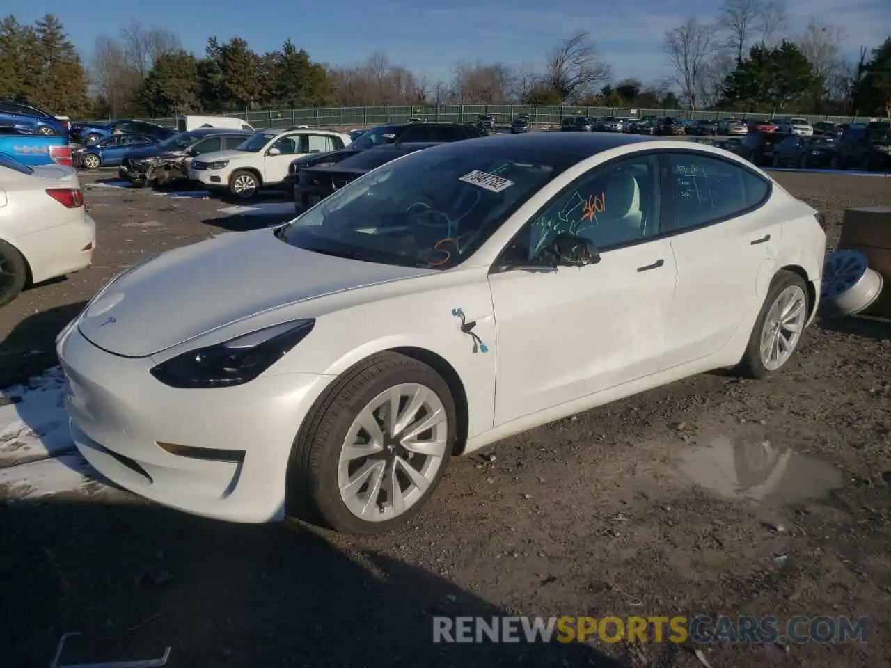 1 Photograph of a damaged car 5YJ3E1EA7NF312170 TESLA MODEL 3 2022