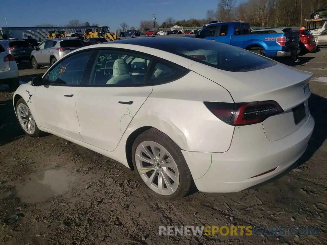 2 Photograph of a damaged car 5YJ3E1EA7NF312170 TESLA MODEL 3 2022