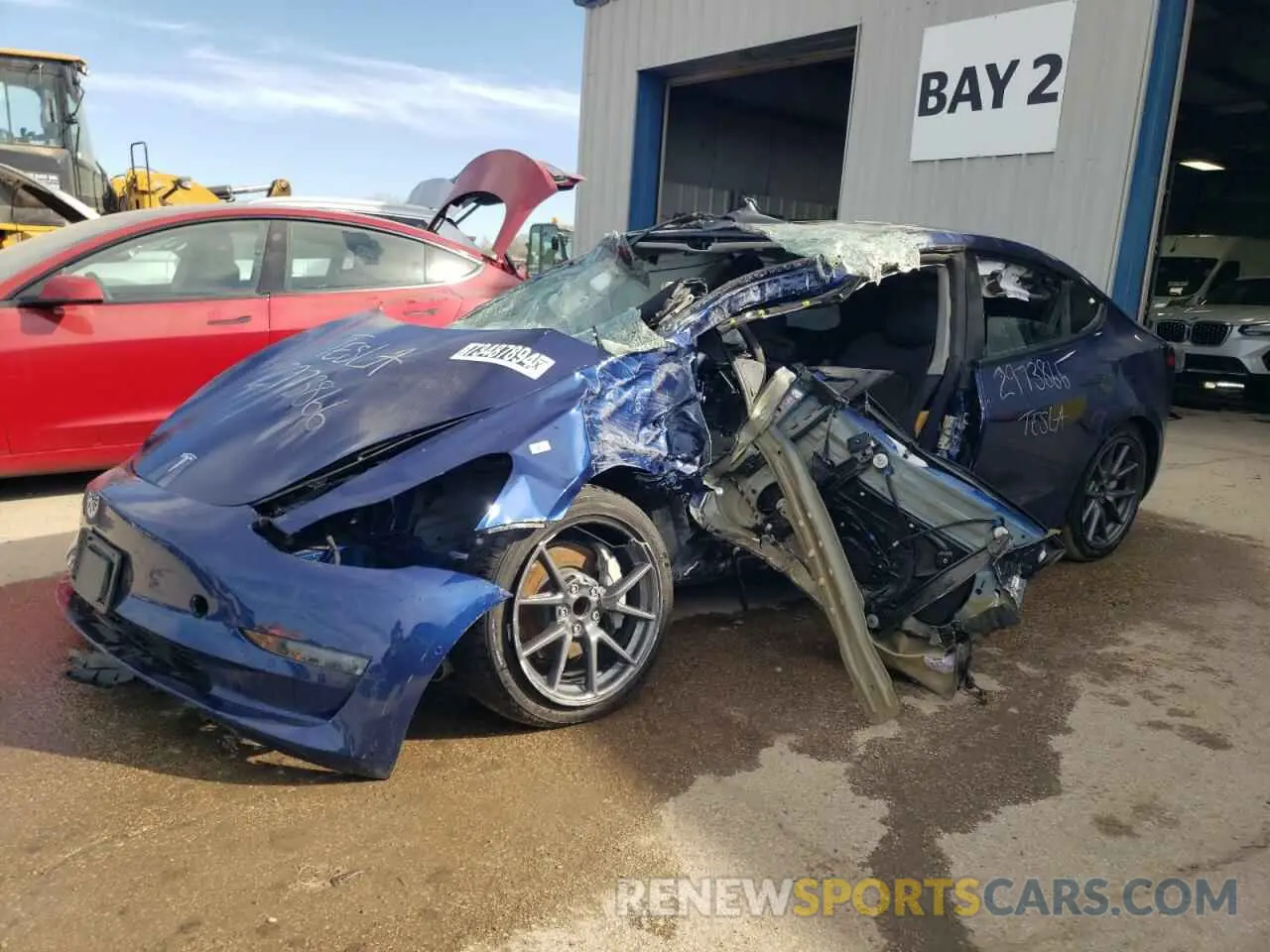 1 Photograph of a damaged car 5YJ3E1EA7NF370067 TESLA MODEL 3 2022