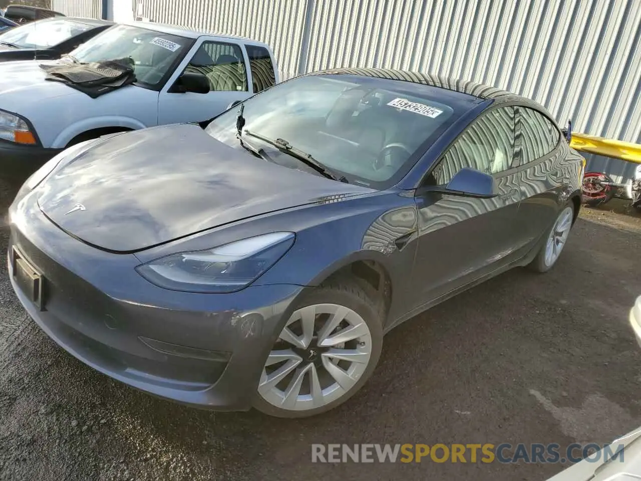 1 Photograph of a damaged car 5YJ3E1EA7NF371235 TESLA MODEL 3 2022