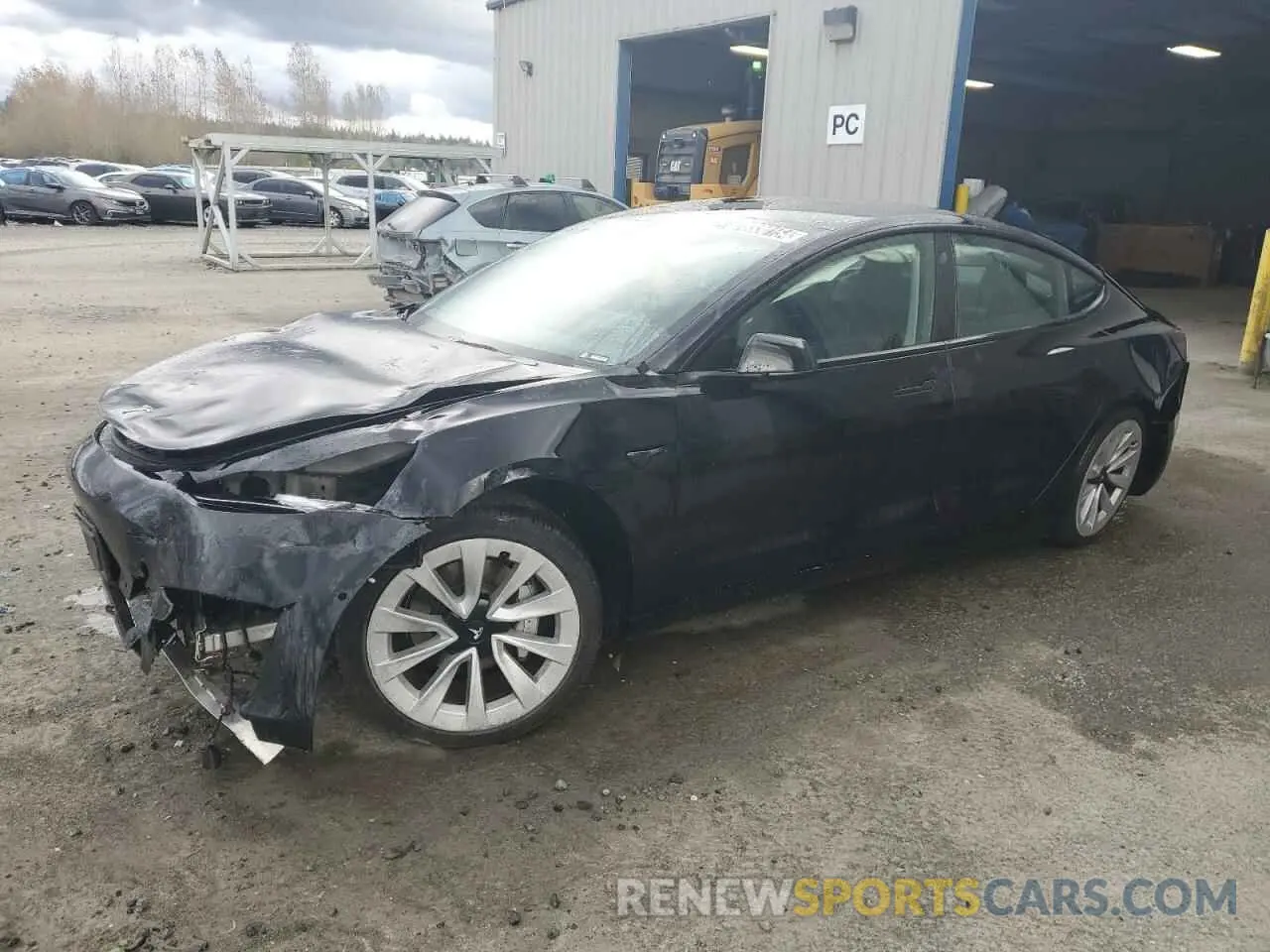 1 Photograph of a damaged car 5YJ3E1EA7NF371445 TESLA MODEL 3 2022