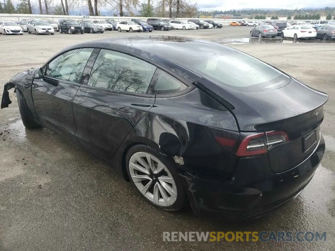 2 Photograph of a damaged car 5YJ3E1EA7NF371445 TESLA MODEL 3 2022