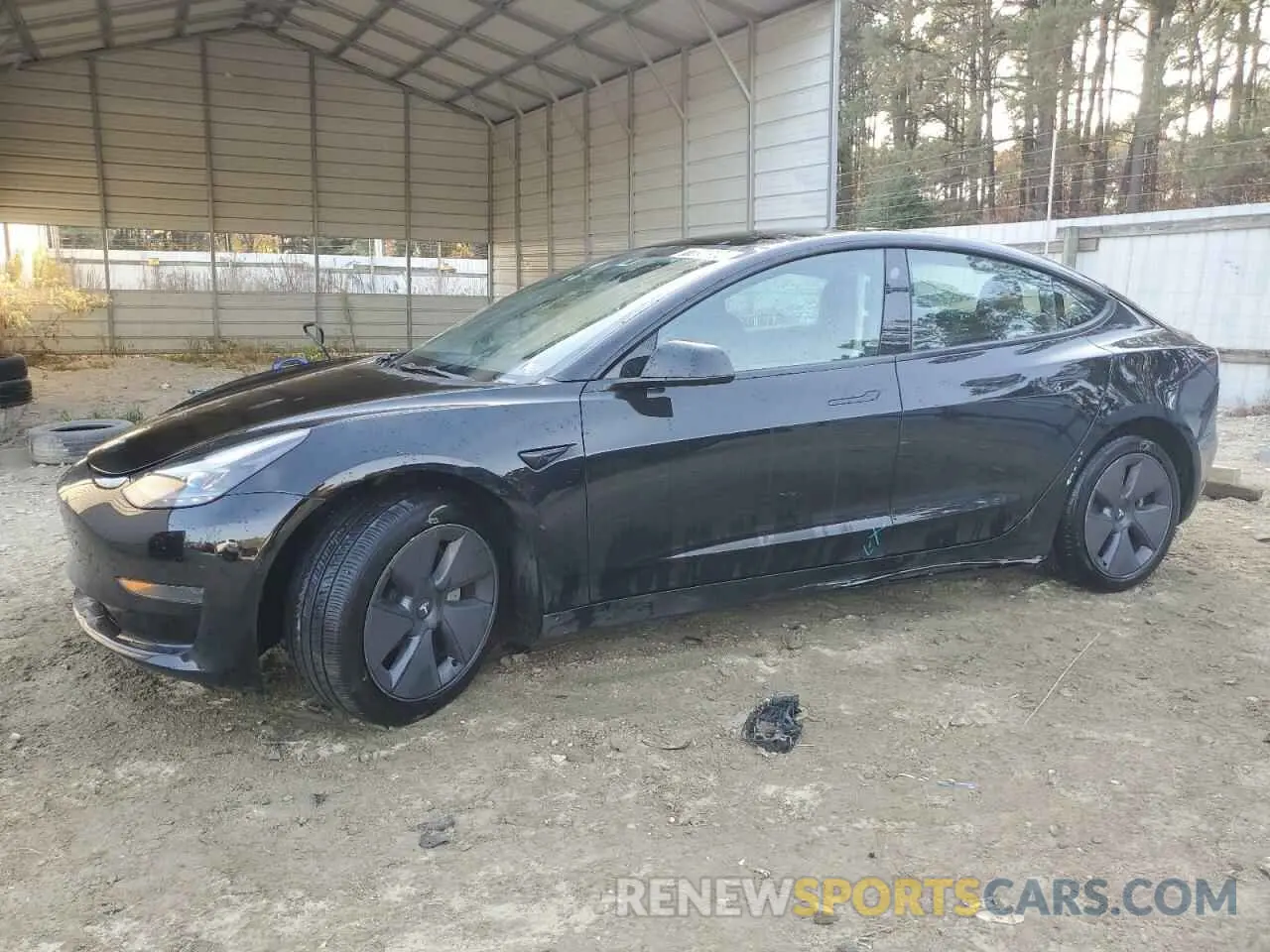 1 Photograph of a damaged car 5YJ3E1EA7NF371672 TESLA MODEL 3 2022