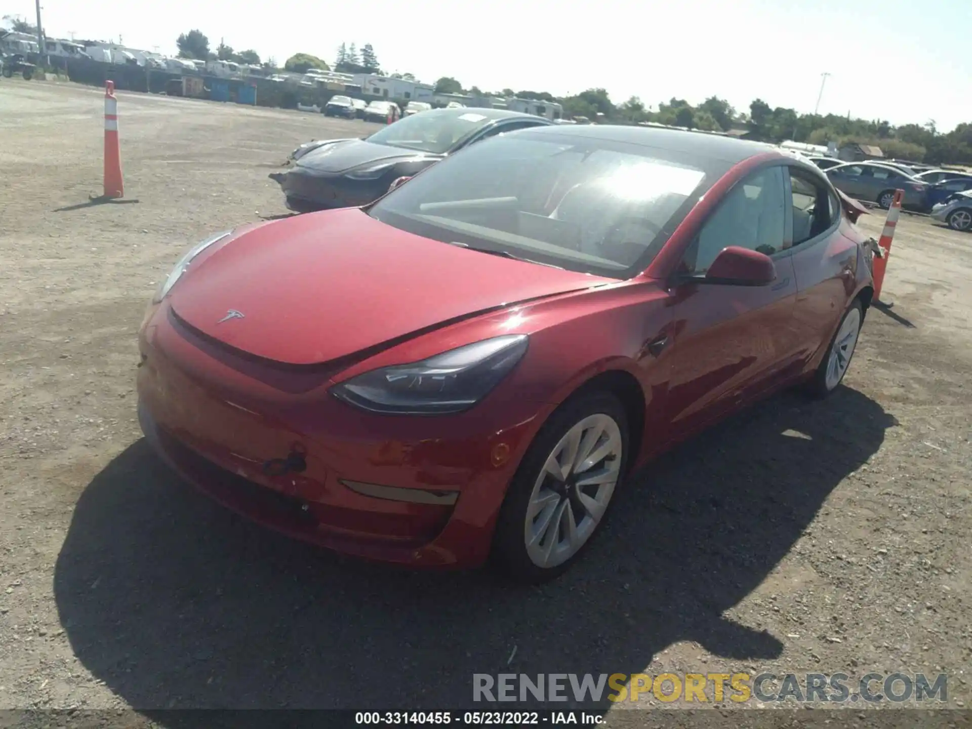 2 Photograph of a damaged car 5YJ3E1EA8NF131577 TESLA MODEL 3 2022