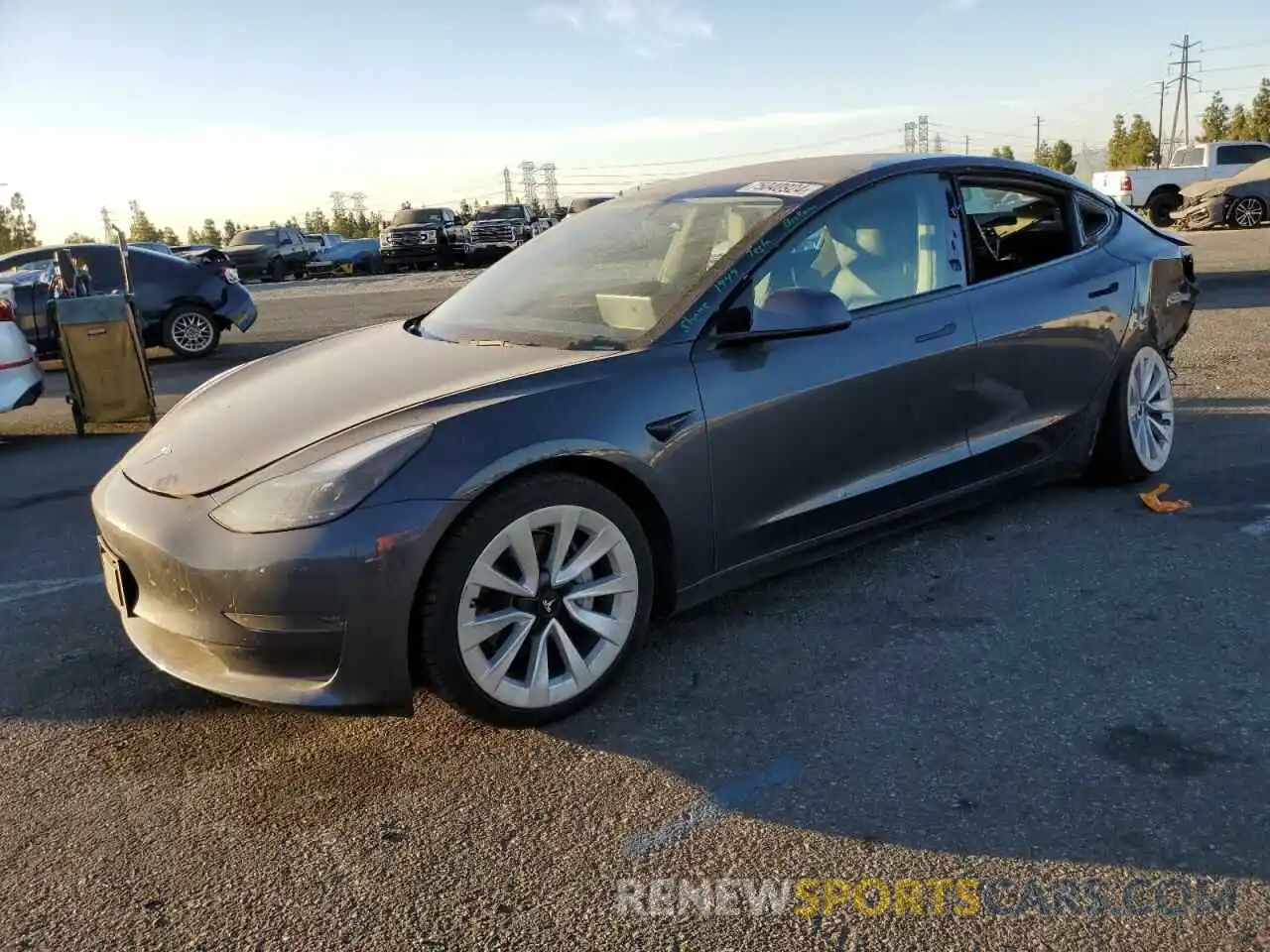 1 Photograph of a damaged car 5YJ3E1EA8NF143499 TESLA MODEL 3 2022