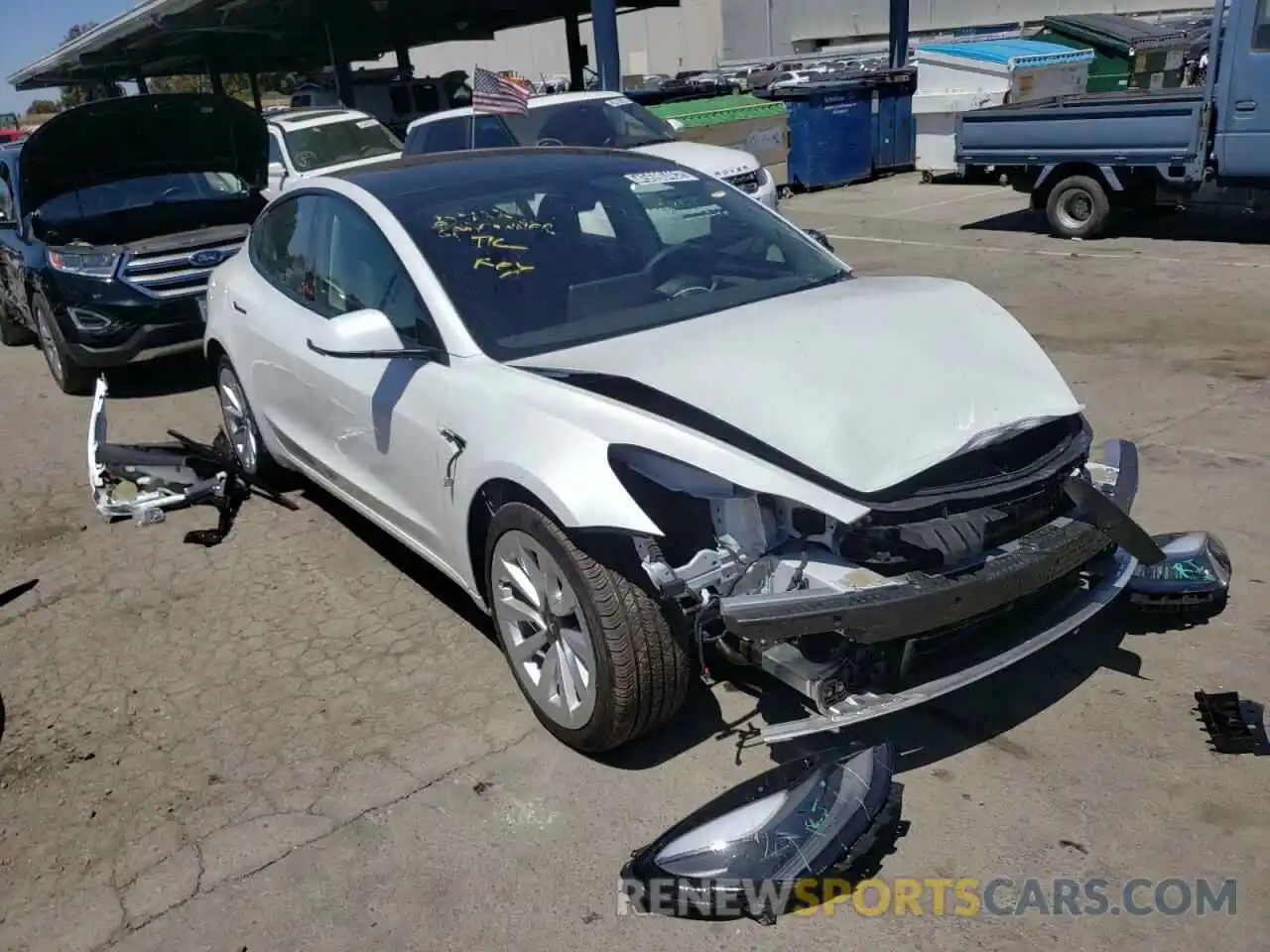 1 Photograph of a damaged car 5YJ3E1EA8NF145155 TESLA MODEL 3 2022