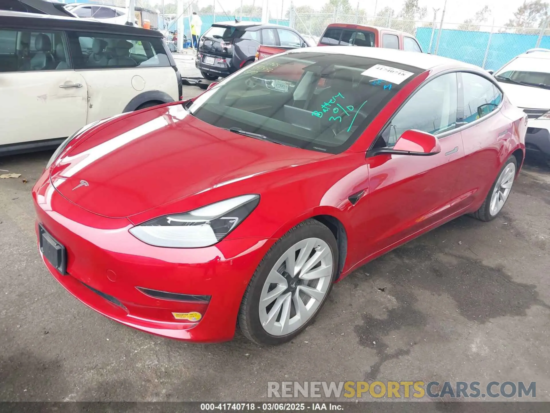 2 Photograph of a damaged car 5YJ3E1EA8NF177409 TESLA MODEL 3 2022