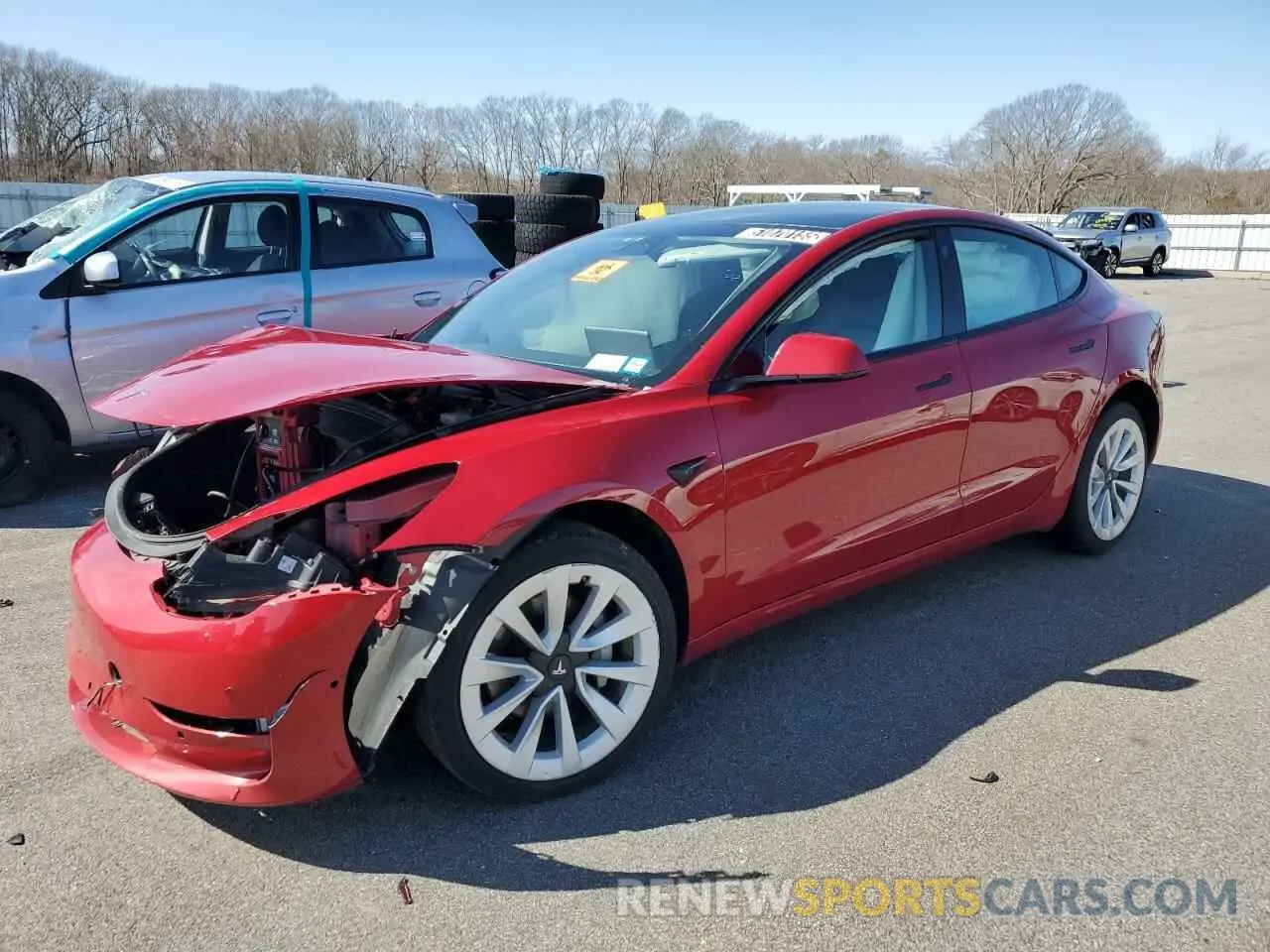 1 Photograph of a damaged car 5YJ3E1EA8NF187289 TESLA MODEL 3 2022