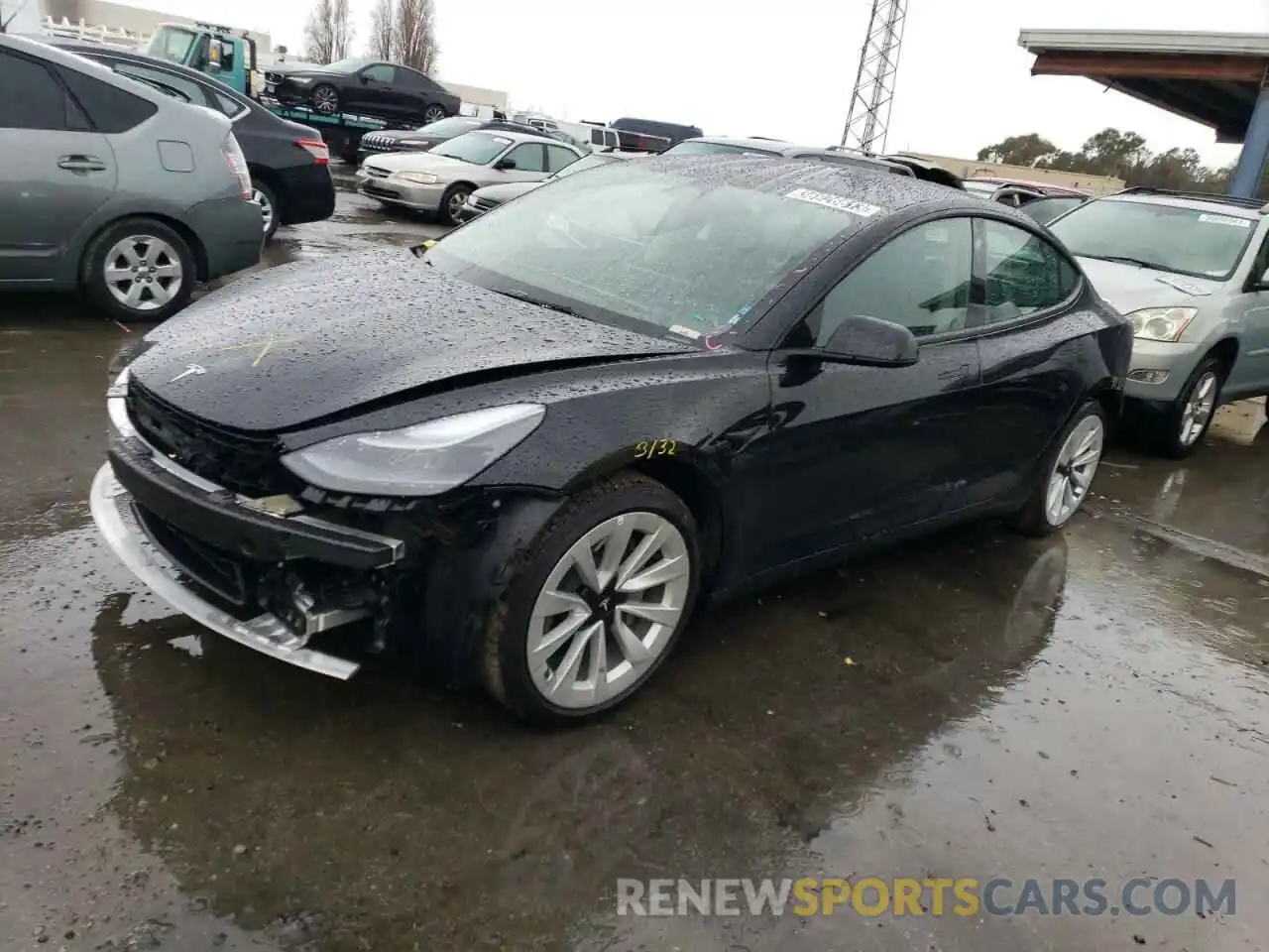 1 Photograph of a damaged car 5YJ3E1EA8NF188054 TESLA MODEL 3 2022