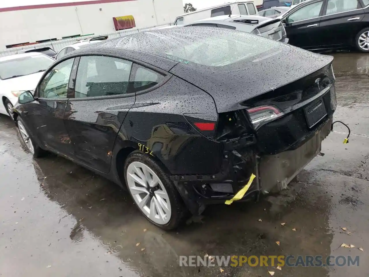 2 Photograph of a damaged car 5YJ3E1EA8NF188054 TESLA MODEL 3 2022