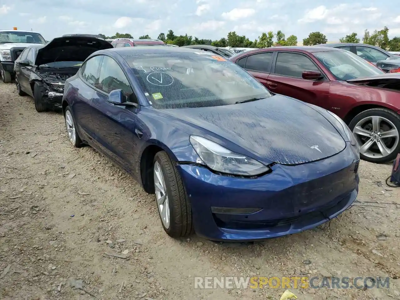 1 Photograph of a damaged car 5YJ3E1EA8NF192086 TESLA MODEL 3 2022