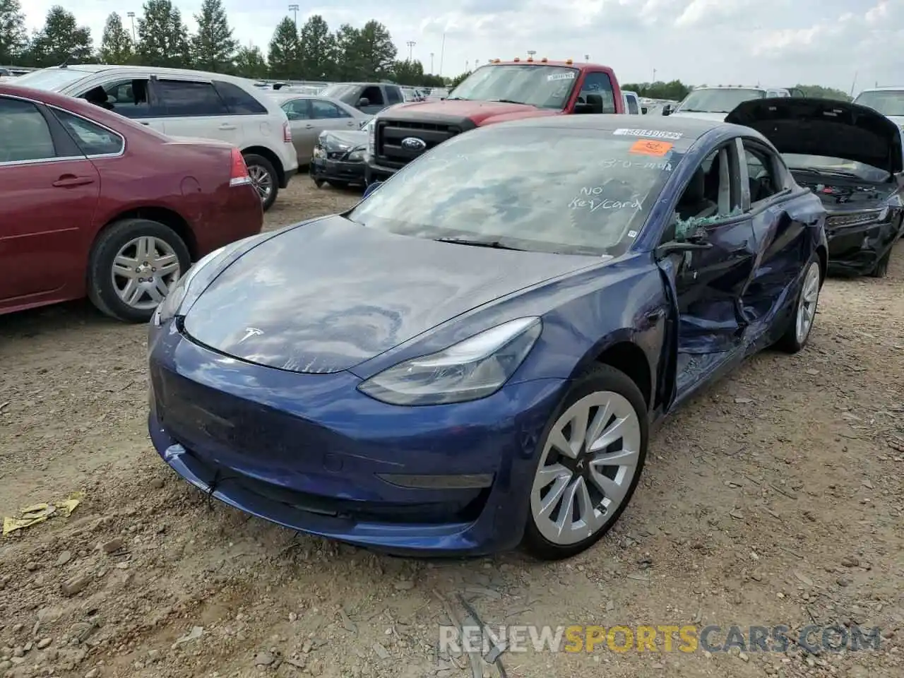 2 Photograph of a damaged car 5YJ3E1EA8NF192086 TESLA MODEL 3 2022