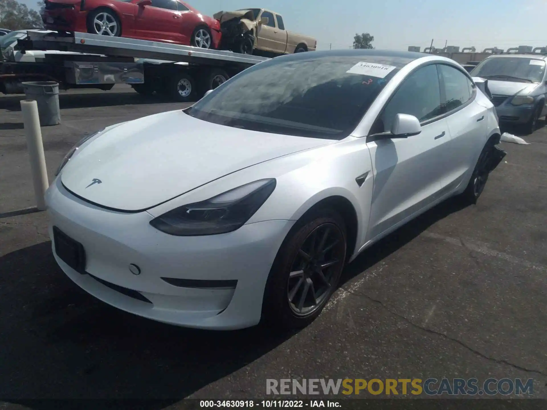 2 Photograph of a damaged car 5YJ3E1EA8NF210196 TESLA MODEL 3 2022