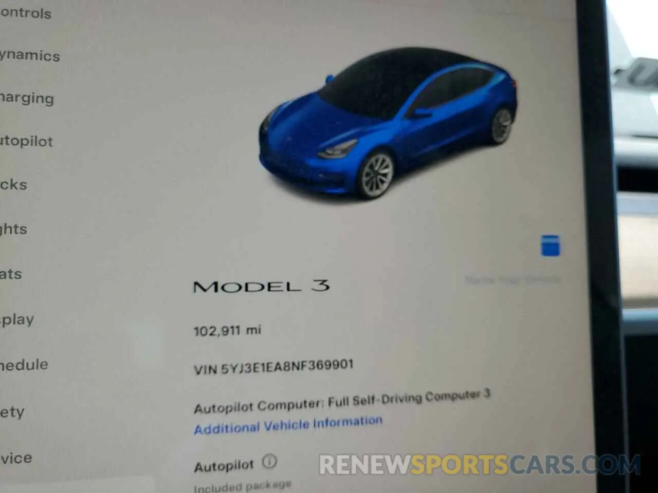 9 Photograph of a damaged car 5YJ3E1EA8NF369901 TESLA MODEL 3 2022