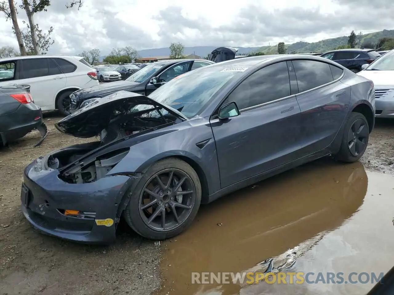 1 Photograph of a damaged car 5YJ3E1EA8NF376377 TESLA MODEL 3 2022