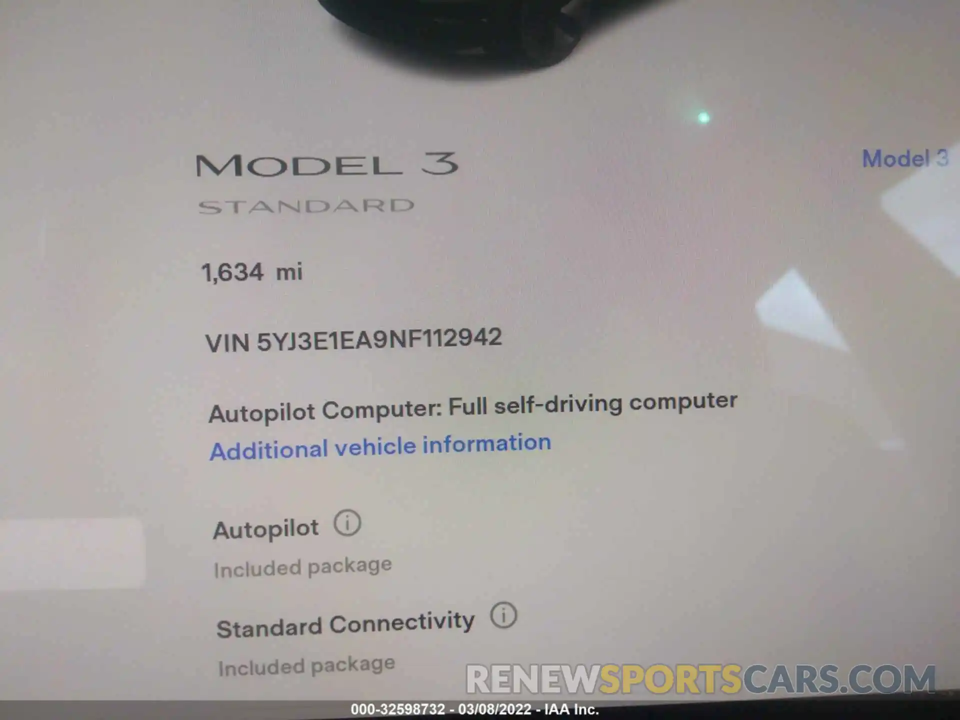 7 Photograph of a damaged car 5YJ3E1EA9NF112942 TESLA MODEL 3 2022