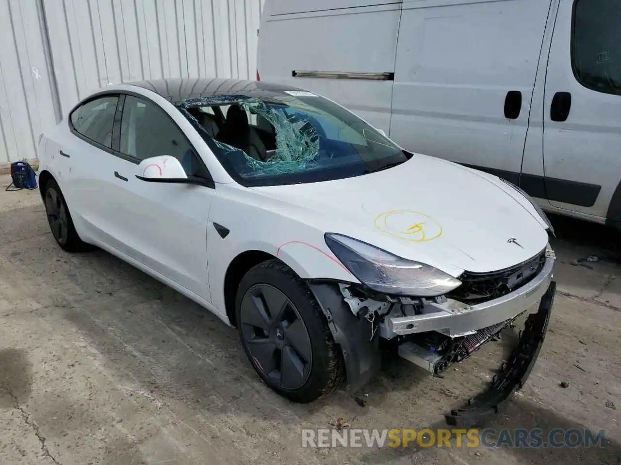 1 Photograph of a damaged car 5YJ3E1EA9NF113461 TESLA MODEL 3 2022