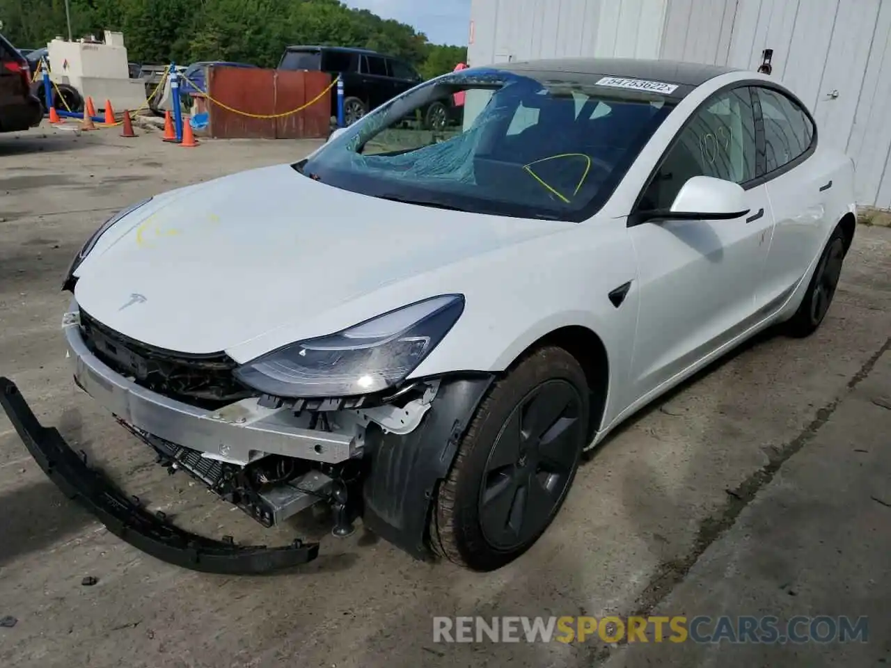 2 Photograph of a damaged car 5YJ3E1EA9NF113461 TESLA MODEL 3 2022