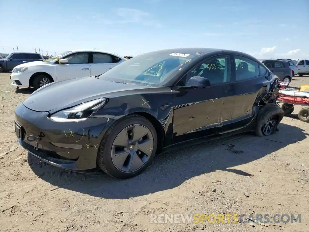 2 Photograph of a damaged car 5YJ3E1EA9NF188239 TESLA MODEL 3 2022