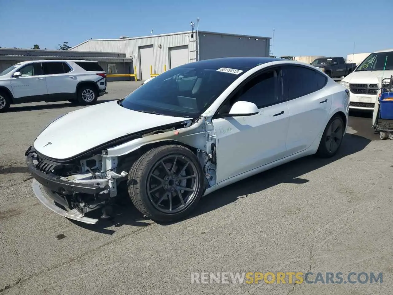 1 Photograph of a damaged car 5YJ3E1EA9NF302093 TESLA MODEL 3 2022