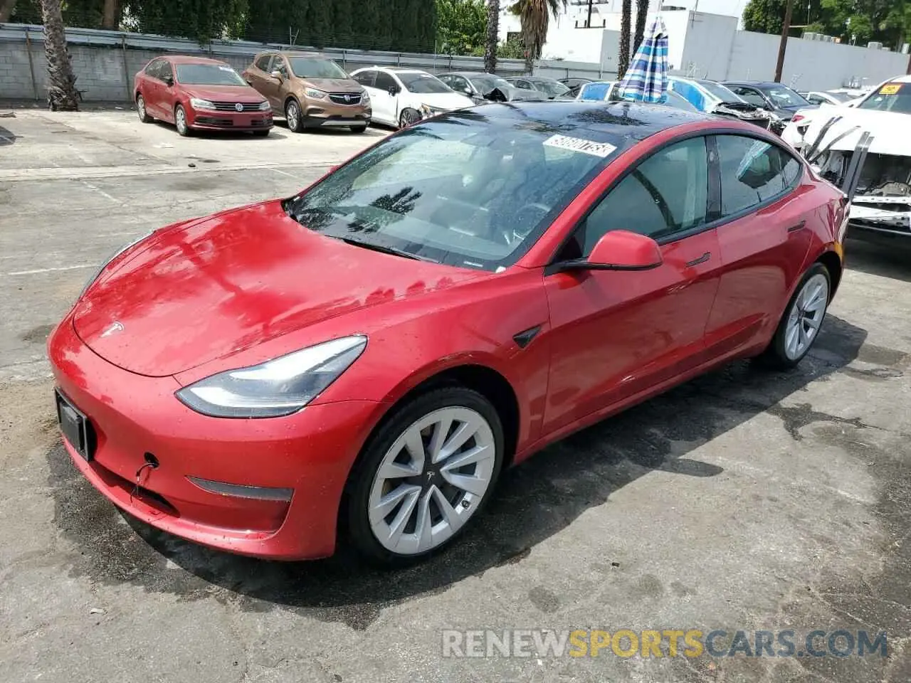 1 Photograph of a damaged car 5YJ3E1EA9NF304409 TESLA MODEL 3 2022