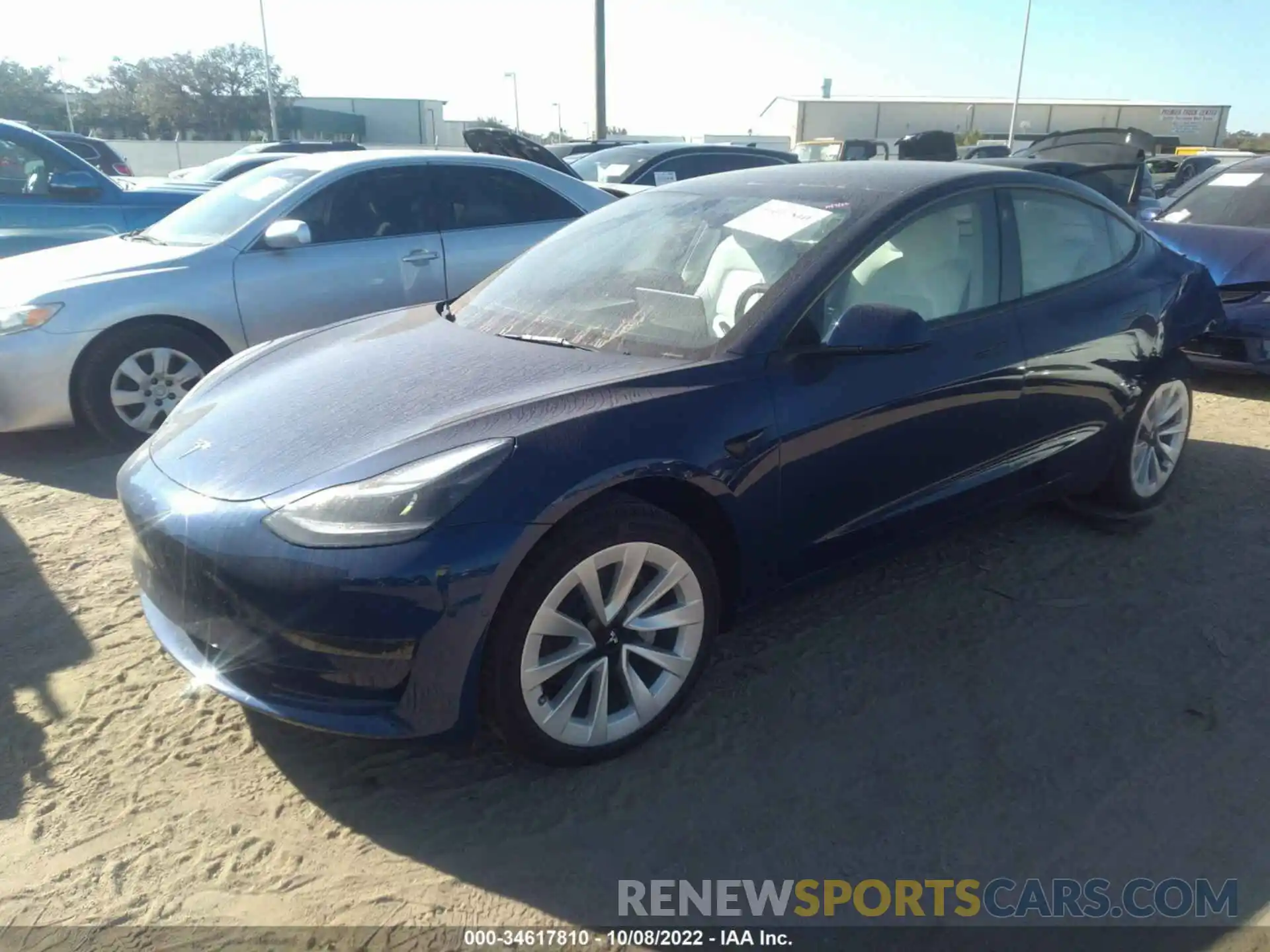 2 Photograph of a damaged car 5YJ3E1EA9NF312607 TESLA MODEL 3 2022