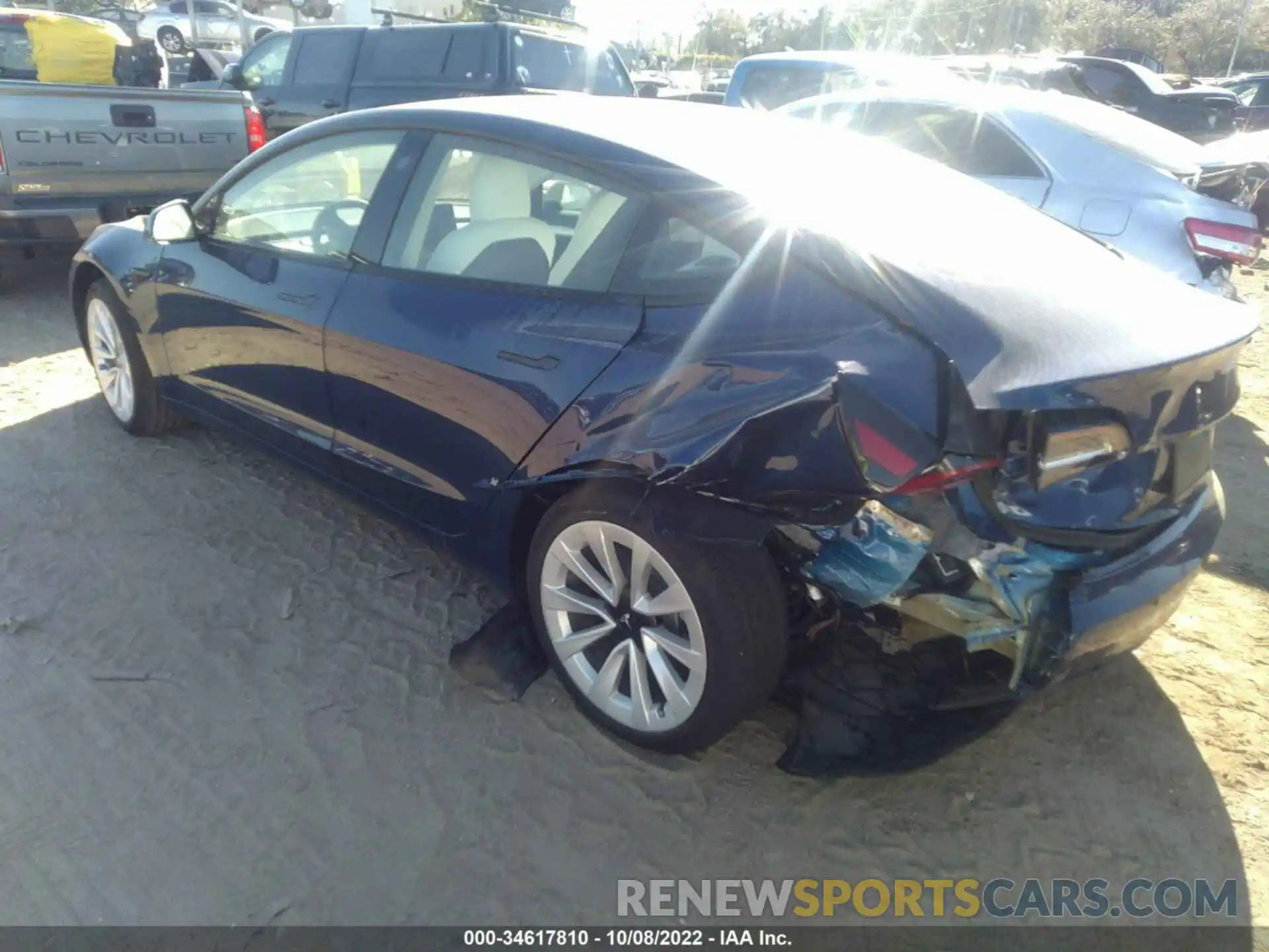 3 Photograph of a damaged car 5YJ3E1EA9NF312607 TESLA MODEL 3 2022