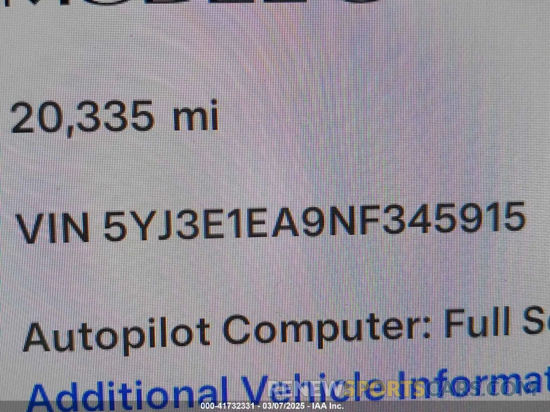 16 Photograph of a damaged car 5YJ3E1EA9NF345915 TESLA MODEL 3 2022