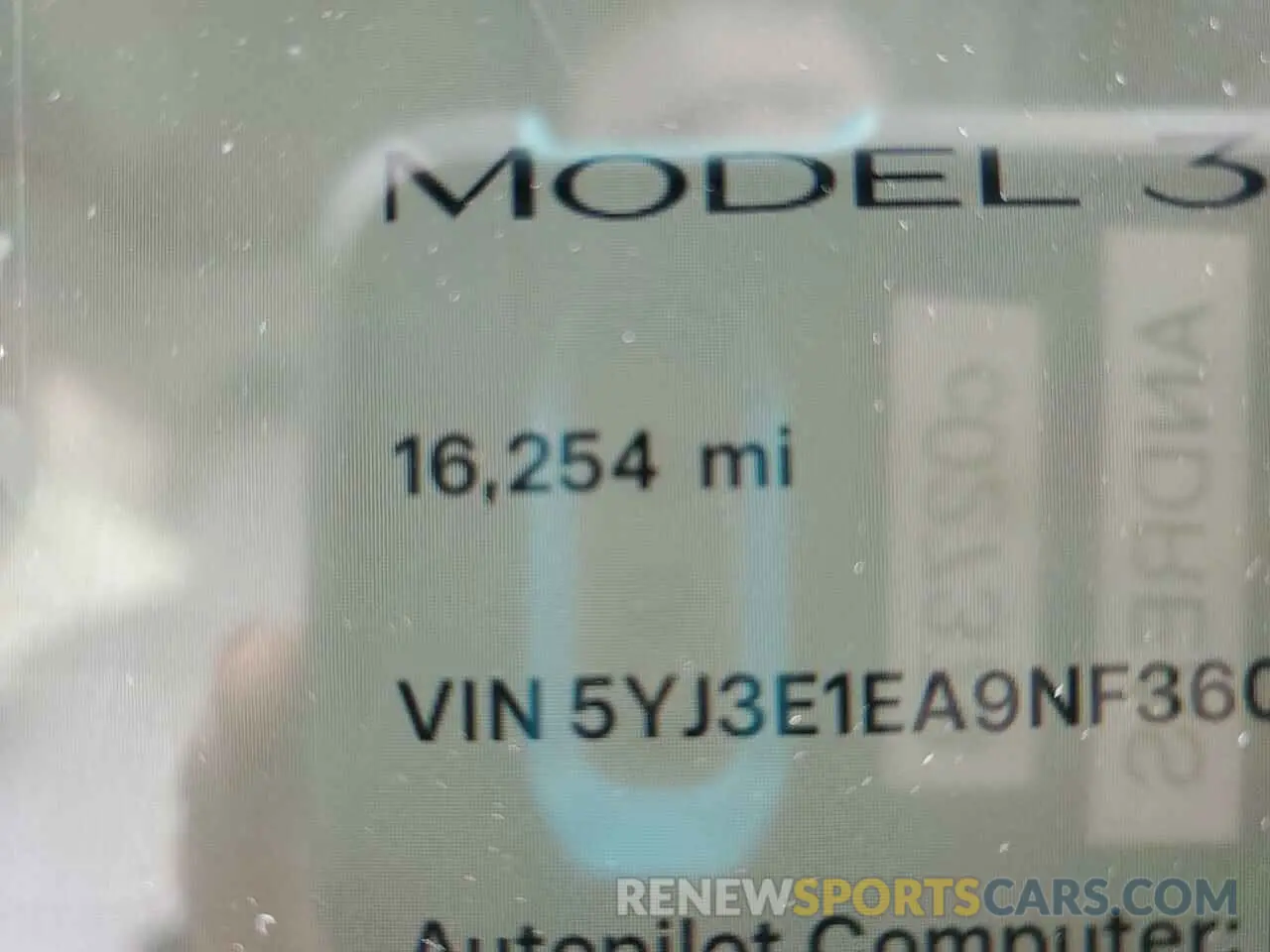 9 Photograph of a damaged car 5YJ3E1EA9NF360138 TESLA MODEL 3 2022