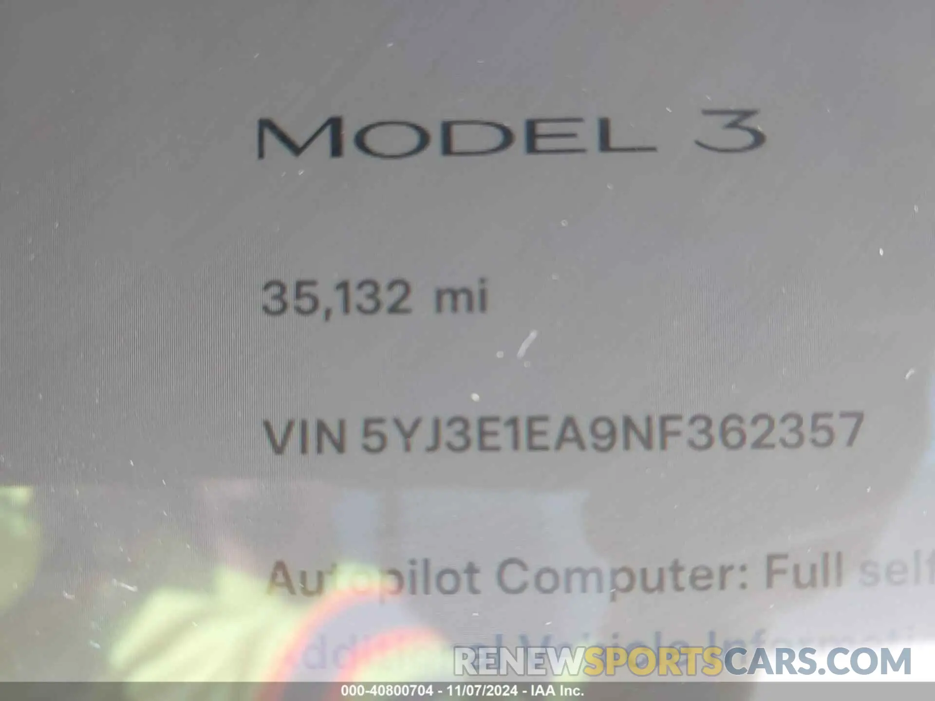 15 Photograph of a damaged car 5YJ3E1EA9NF362357 TESLA MODEL 3 2022