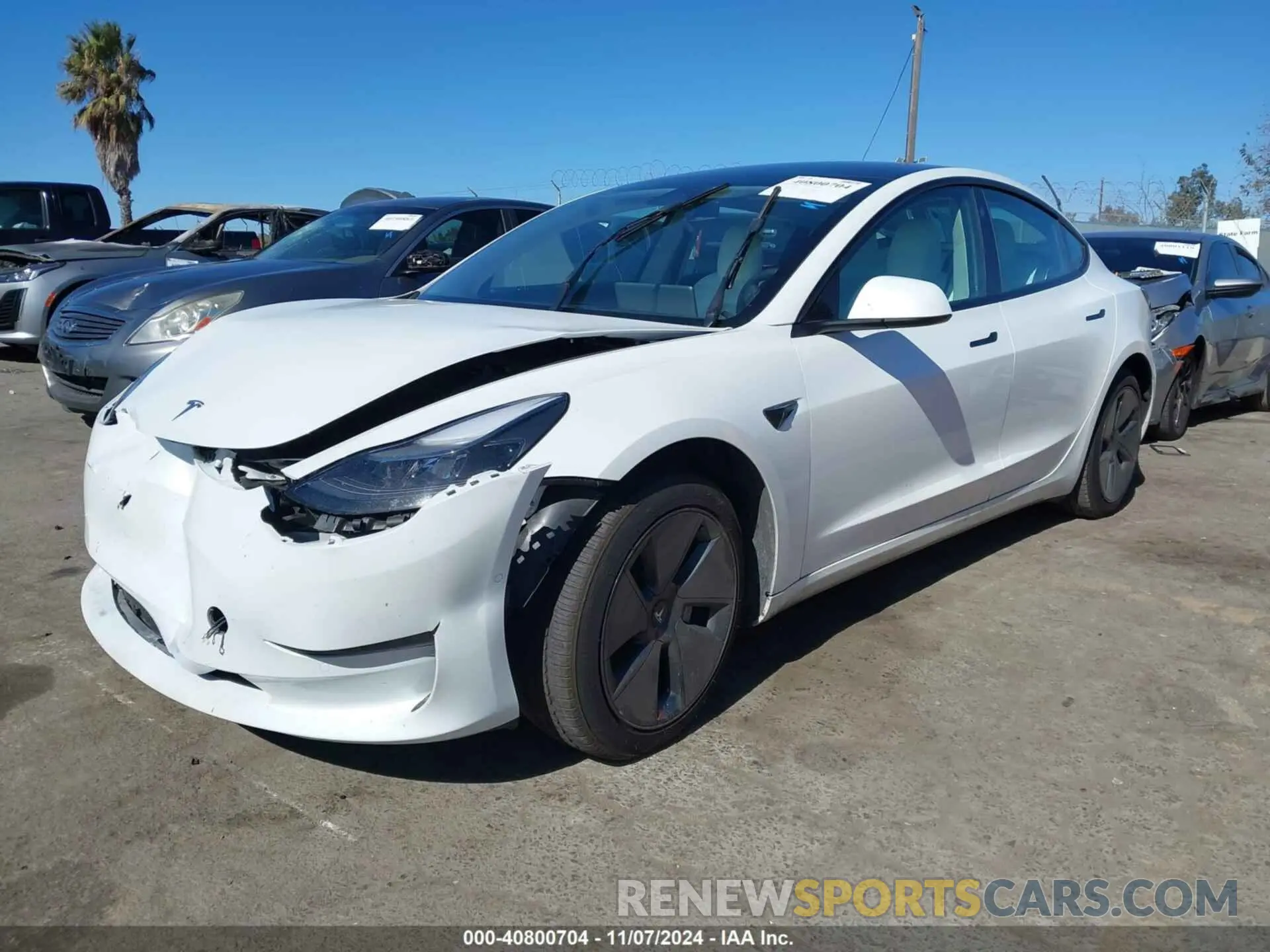 2 Photograph of a damaged car 5YJ3E1EA9NF362357 TESLA MODEL 3 2022