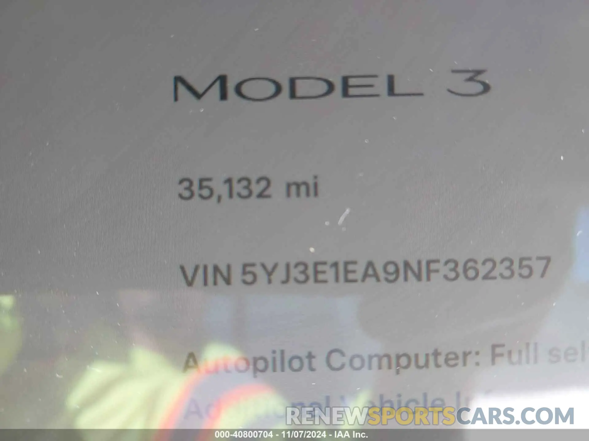 7 Photograph of a damaged car 5YJ3E1EA9NF362357 TESLA MODEL 3 2022