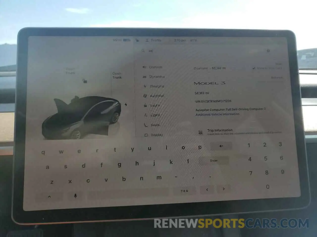9 Photograph of a damaged car 5YJ3E1EA9NF371236 TESLA MODEL 3 2022